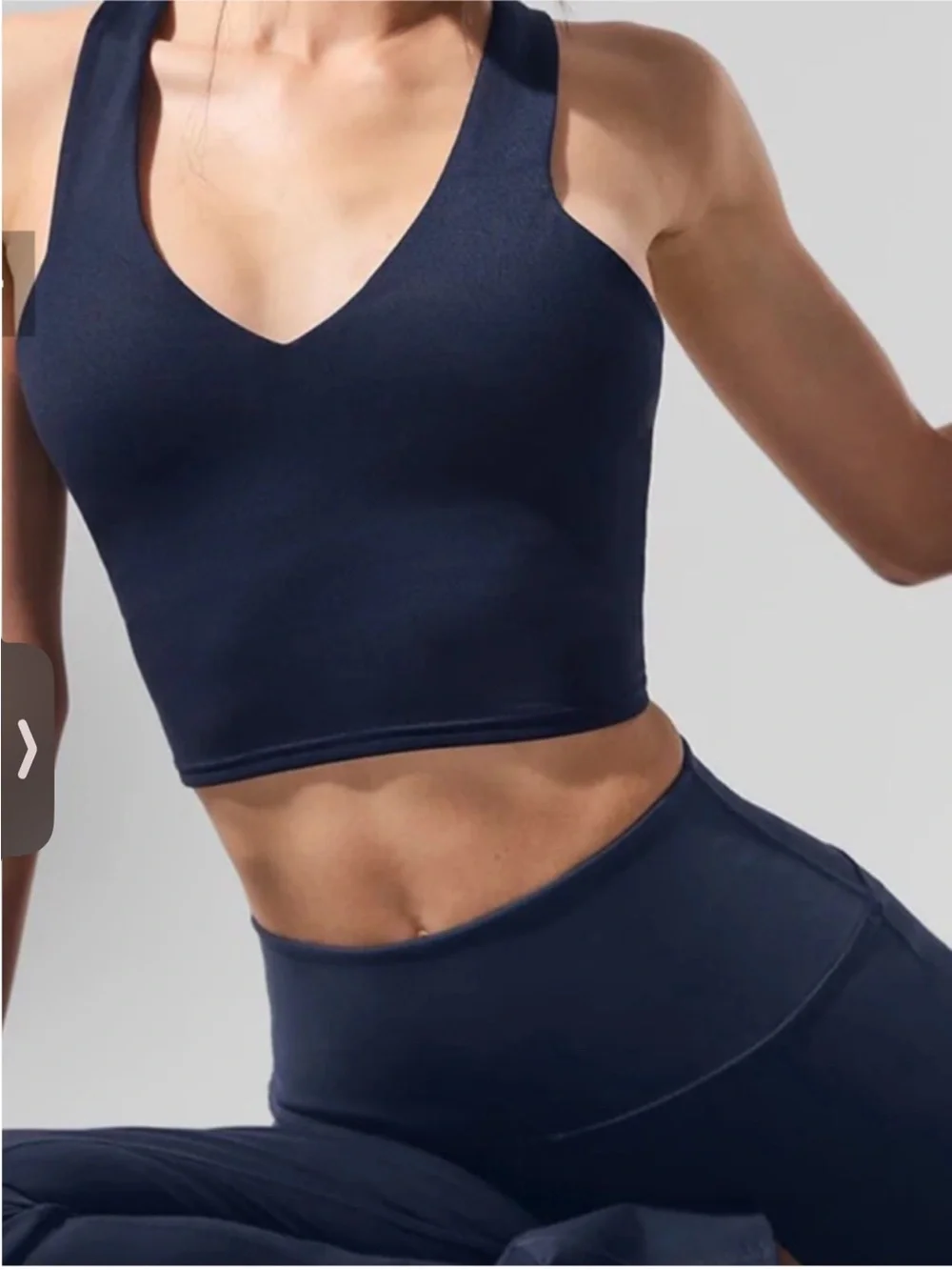 Alo Yoga Real Bra Racerback Tank Top Navy Blue Sz S 4-6 W9587R